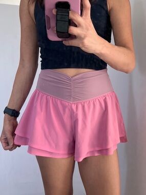 Aerie S Real me ruched flowy Pink Women's Shorts Skort